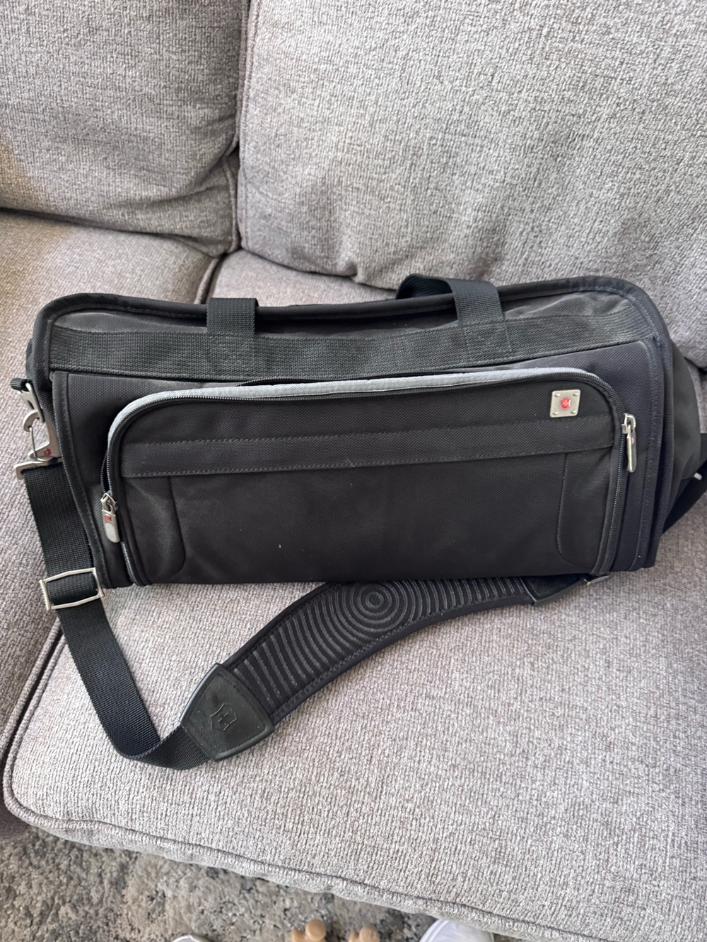Victorinox Black Duffel with Light Gray Trim